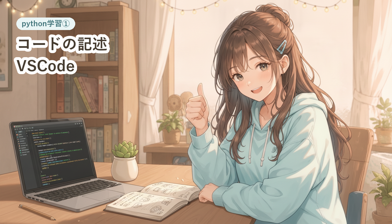 python学習① コードの記述VSCode アイキャッチ