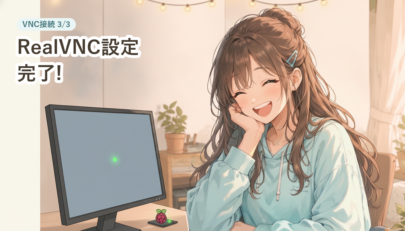 Raspberry Pi VNC接続 RealVNC設定完了