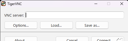 TigerVNC Viewer起動直後の画面
