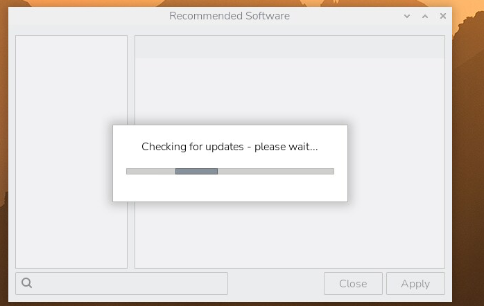 Checking for updates - please wait と表示されている